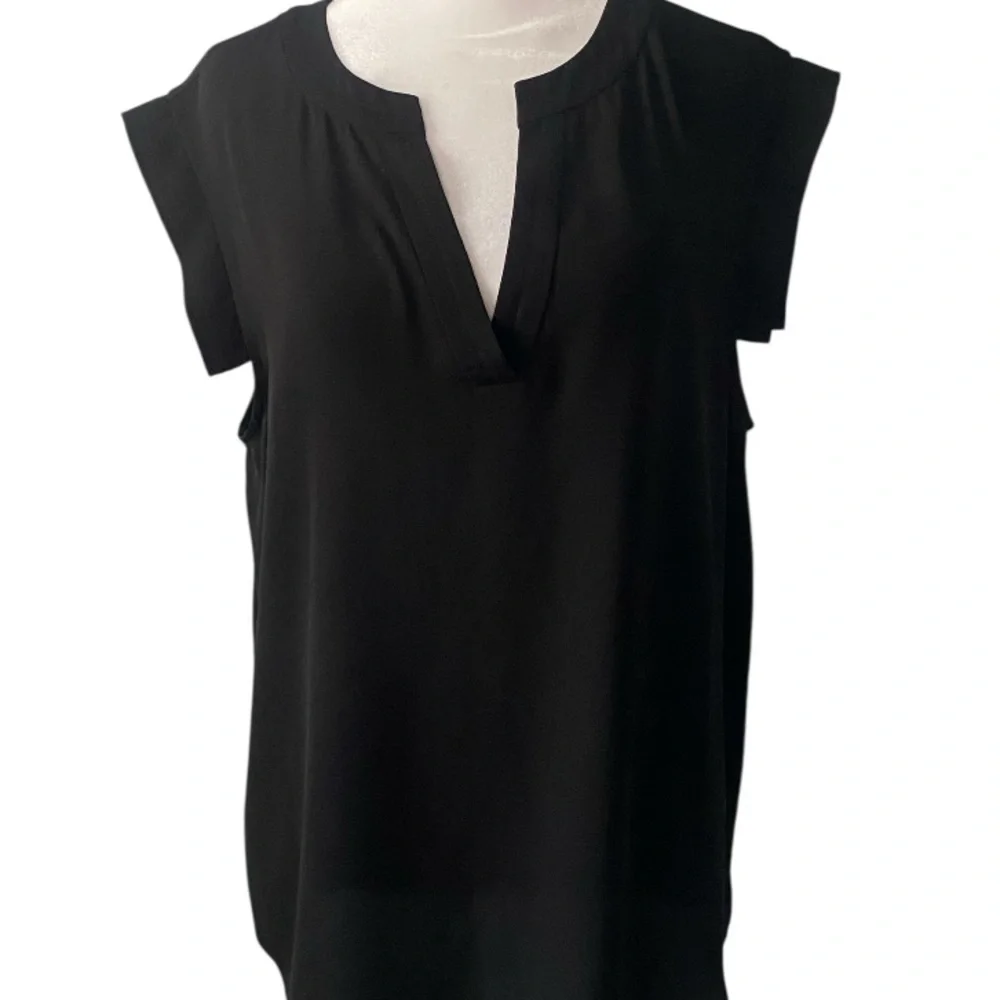J.Crew Black top blouse size 14 100% Polyester